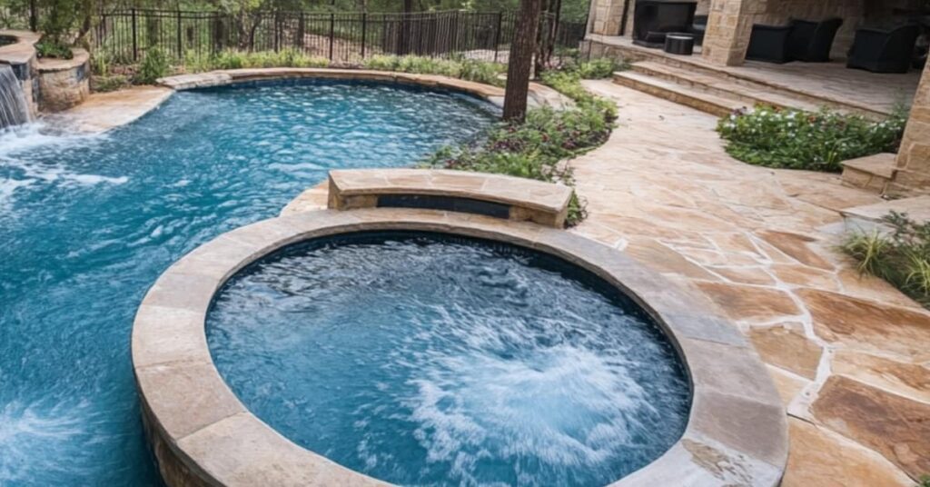 spa along side of pool